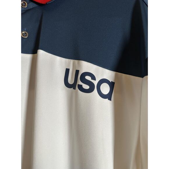 Adidas USA Golf Polo Shirt Mens XL White Navy Red Olympic Team NWT Performance - Picture 2 of 7